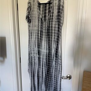 Gray Tie-Dye Maxi Dress